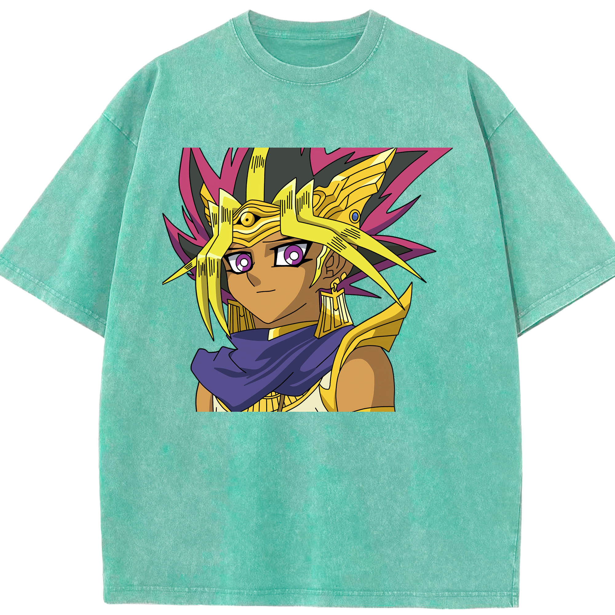 （画像用） 遊☆戯☆王 Yu-Gi-Oh! 綿100% ヴィンテージ風 半袖Tシャツ（フロントプリント）